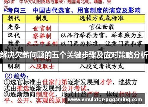 解决欠薪问题的五个关键步骤及应对策略分析 解决欠薪问题的五个关键步骤及应对策略分析